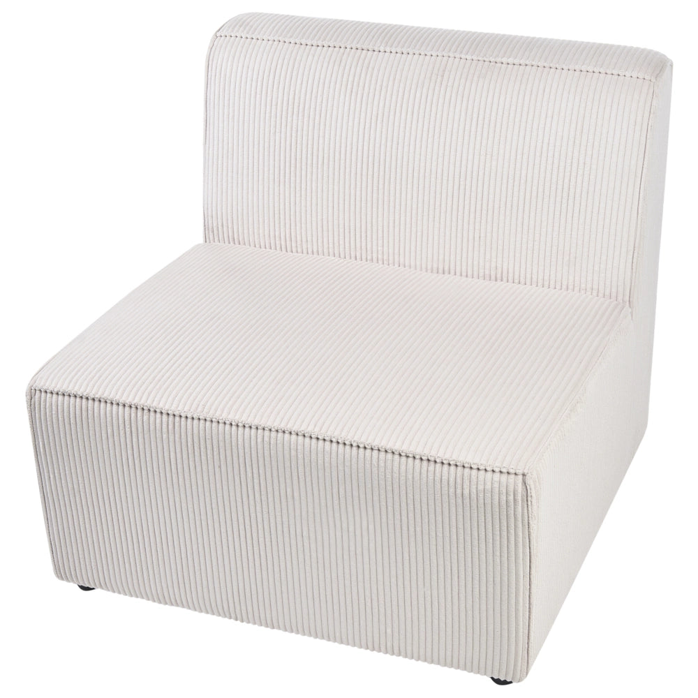 Poltrona Rettangolare in Velluto Colore Beige stile moderno monoposto