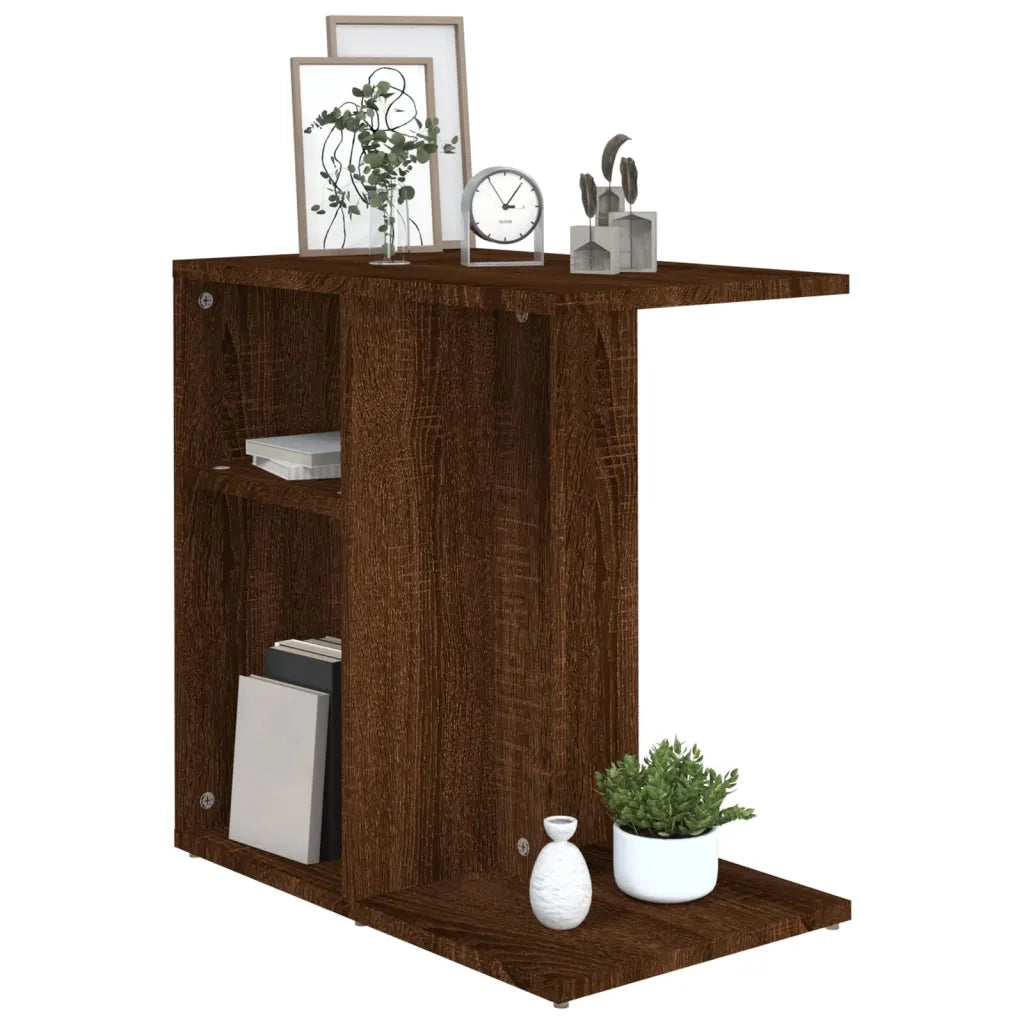 Tavolino da Salotto Rovere Marrone 50x30x50cm Legno Multistrato cod mxl 11783