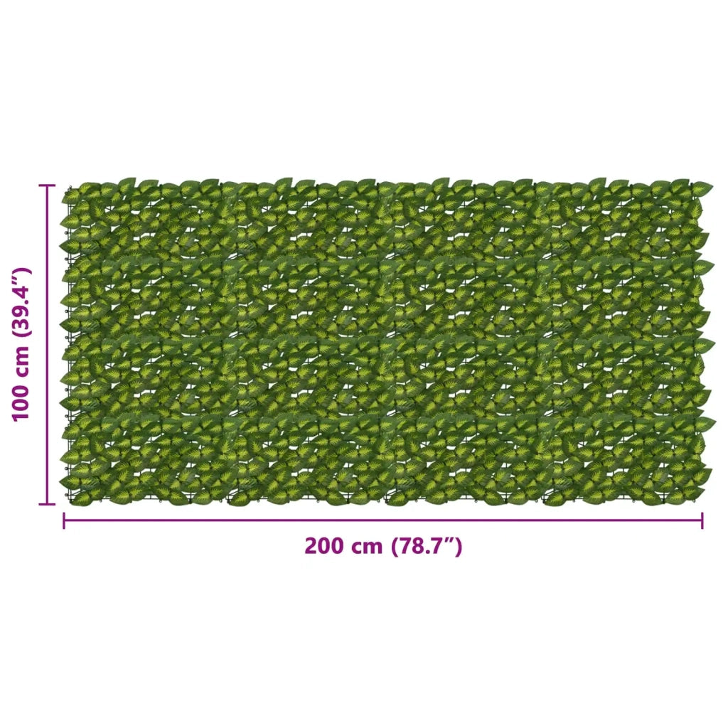 Schermo per balcone con foglie-Pannello per balcone Verde e Giallo 200 x 100 cm 280396