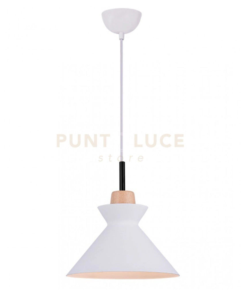 LAMPADARIO A SOSPENSIONE Zambelis BIANCO E DECORAZIONE IN LEGNO