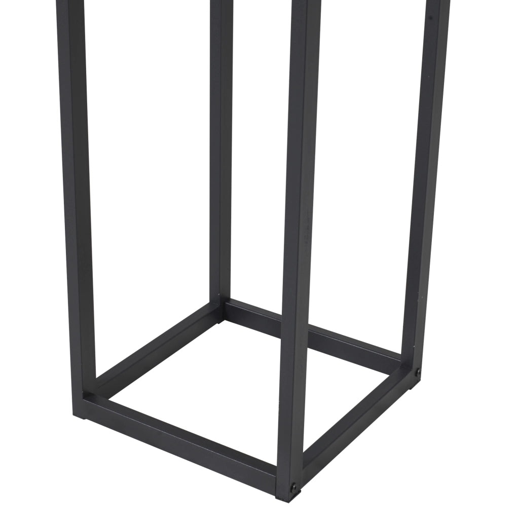 Portalegna 'Tanum' (LxPxA) 35 x 35 x 120 cm Deposito per Legna da Ardere Supporto in Acciaio per Tronchi da Legnaia - Nero [en.casa]