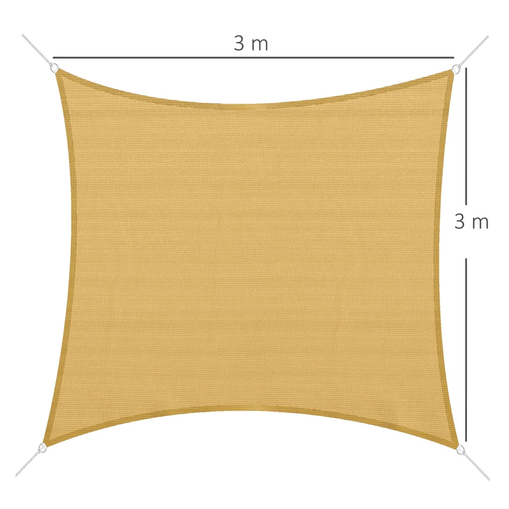 Tenda da sole rettangolare 3x3m ¨C Zephmum ¨C Polietilene sabbia con sacco