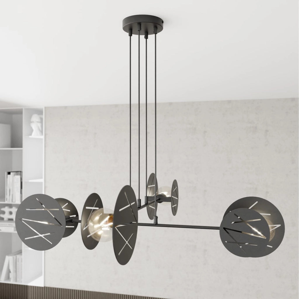Lampada a sospensione Xotic in acciaio nero opaco