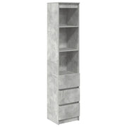 Credenza | Madia | Buffet da pranzo | Armadio da pranzo Grigio Cemento 37,5x35x180 cm in Legno Multistrato