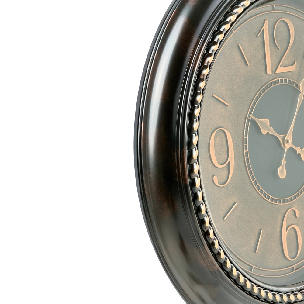 Orologio da parete con cornice sintetica dorata ⌀ 55 cm Finitura verniciata Forma rotonda Design classico Accessori per la casa