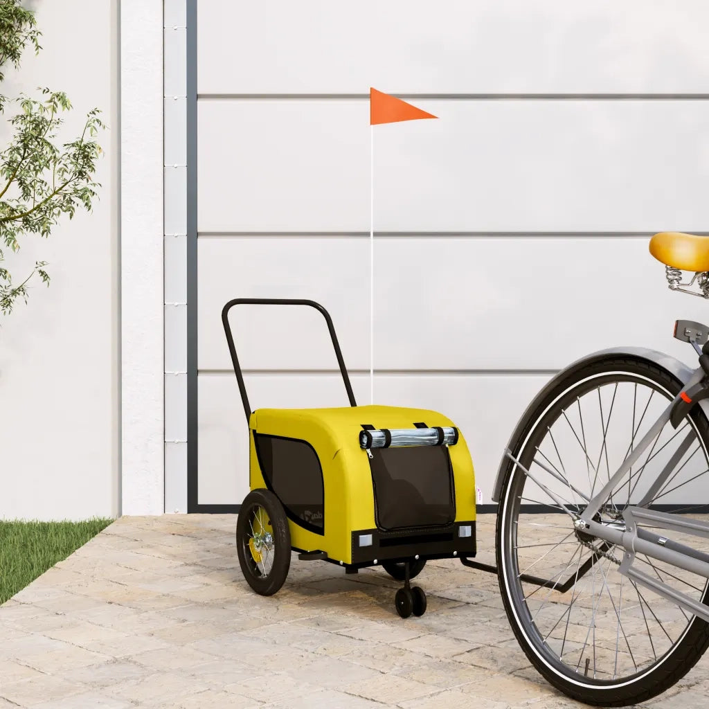 Rimorchio da Bici per Animali Giallo e Nero Oxford e Ferro 94015
