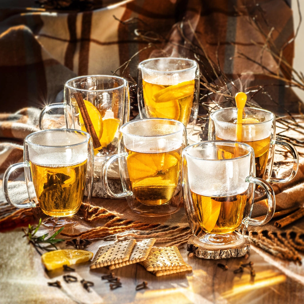 Bicchieri termici KADAX per caffè, tè, latte macchiato, tazze a doppia parete da 350 ml, confezione da 6 pezzi