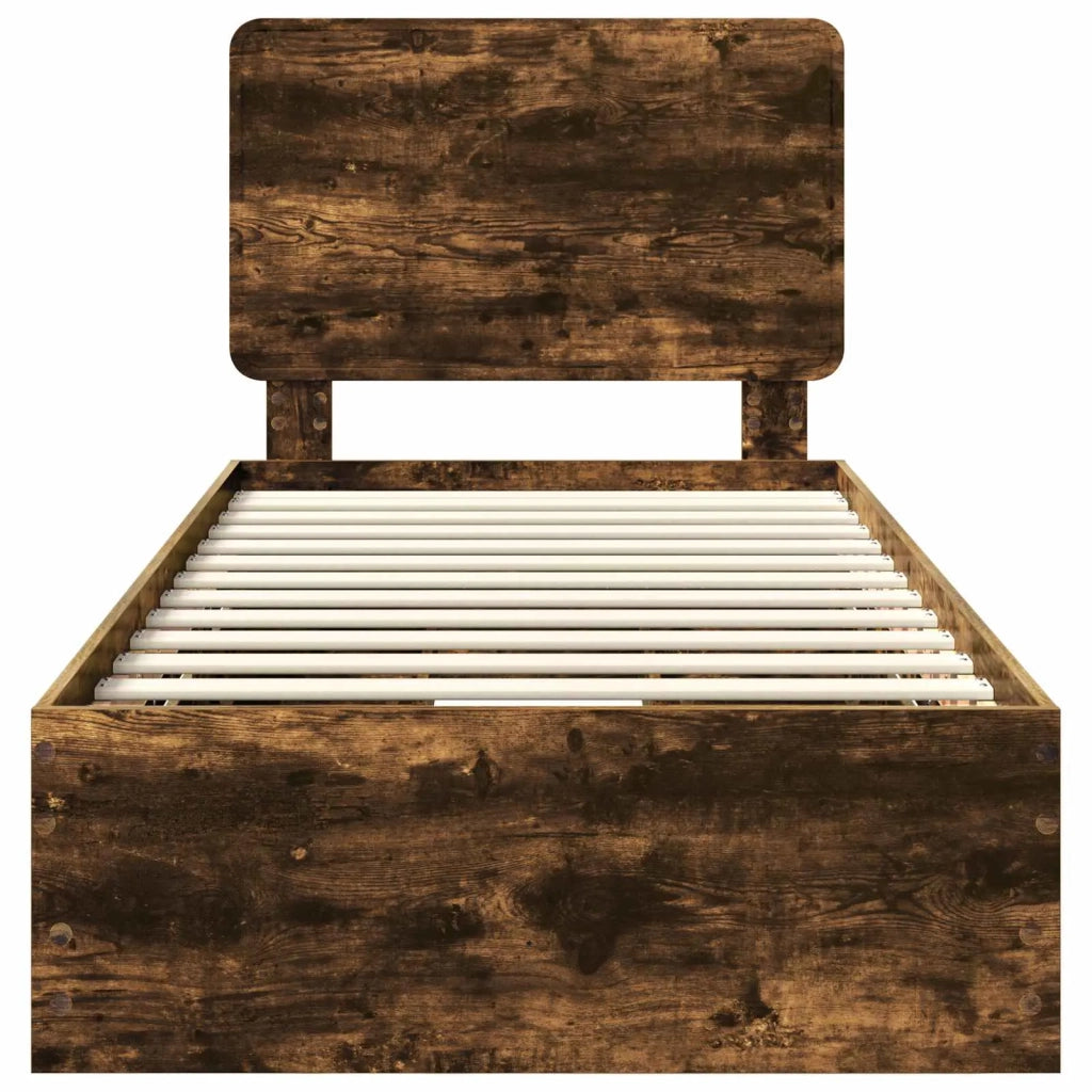 Struttura del letto con cassetto Rovere fumé 100 x 200 cm 3412627