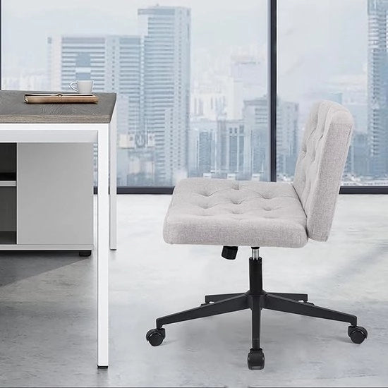 Sedia da ufficio ergonomico - sedia da ufficio con schienale alto, supporto lombare regolabile, 49,5D x 62,5L x 92H centimetri