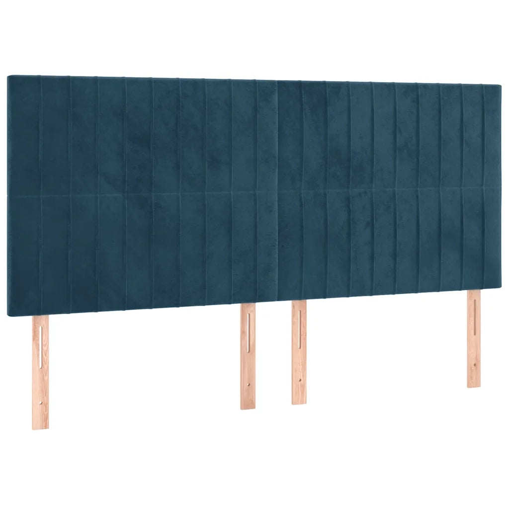Giroletto a Molle con Materasso Blu Scuro 180x200 cm in Velluto 3129349