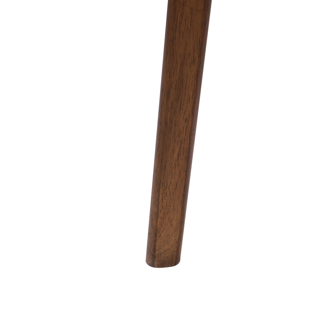 Set di 2 sedie da pranzo marroni e beige chiaro in compensato bouclé con gambe in legno di gomma senza braccioli stile retrò tradizionale