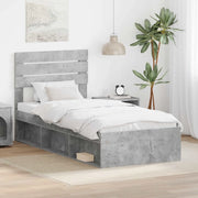 Struttura del letto Grigio Concretè 75 x 190 cm Pino massello 3411474