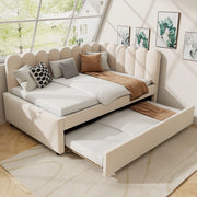 Divano letto angolare - Xylo - 140x200 cm gigogne fiori beige