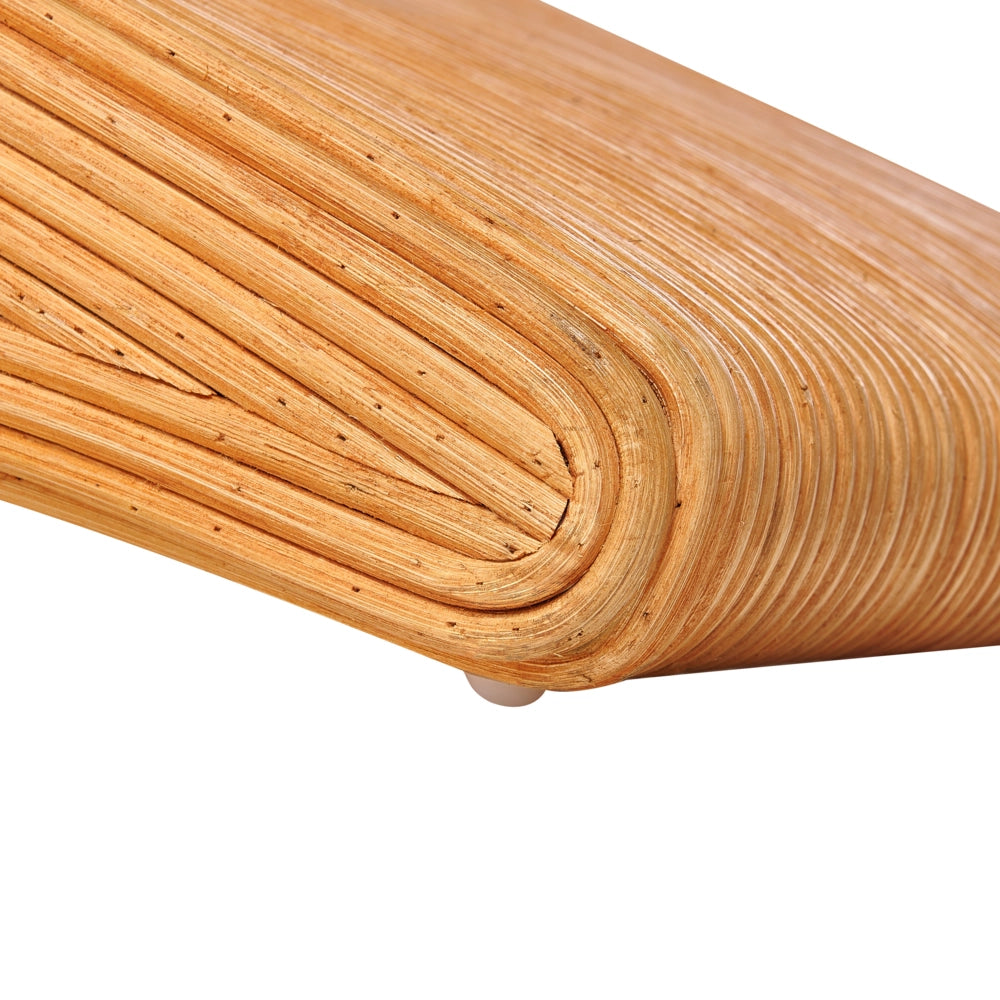 Lettino prendisole in legno chiaro Rattan Design a doghe Forma curva Lettino da giardino