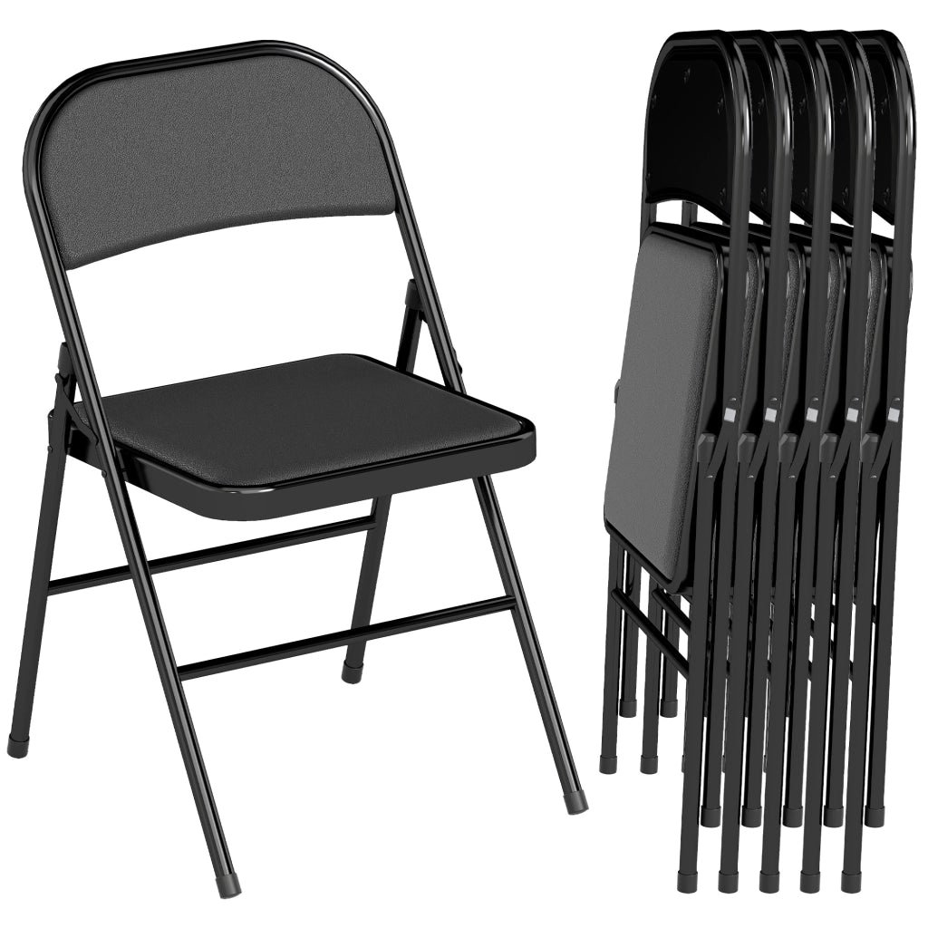 Sedia pieghevole ¨C zephmum ¨C nero, acciaio, similpelle