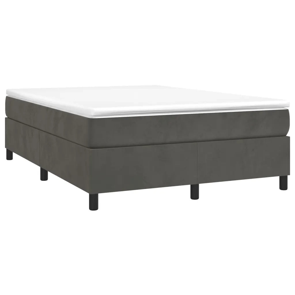 Giroletto a Molle con Materasso Grigio Scuro 140x190 cm Vellutocod mxl 99931