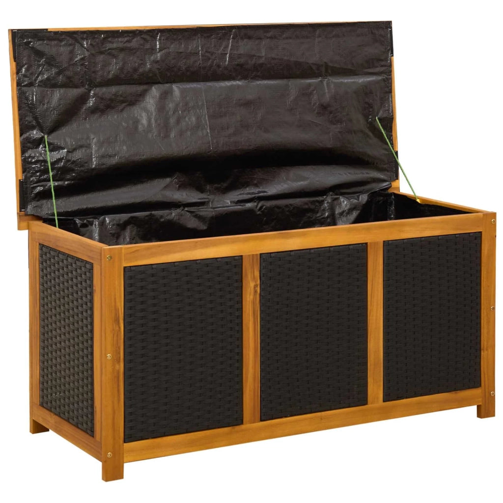 Scatola di Stoccaggio per Giardino 185 L 113 x 50 x 56 cm Nero 42002710