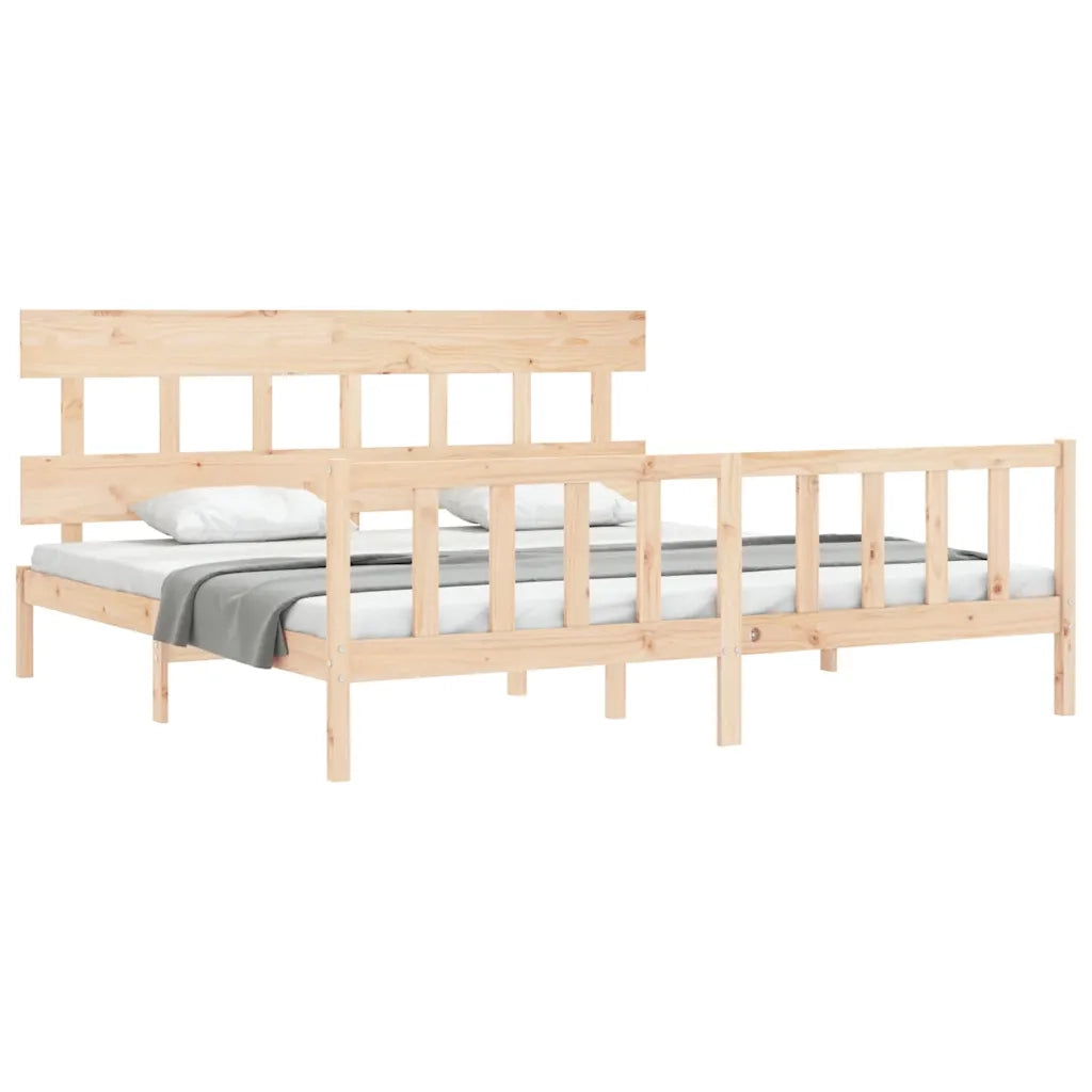 Giroletto senza Materasso-Struttura Letto 200x200 cm in Legno Massello di Pino 894146