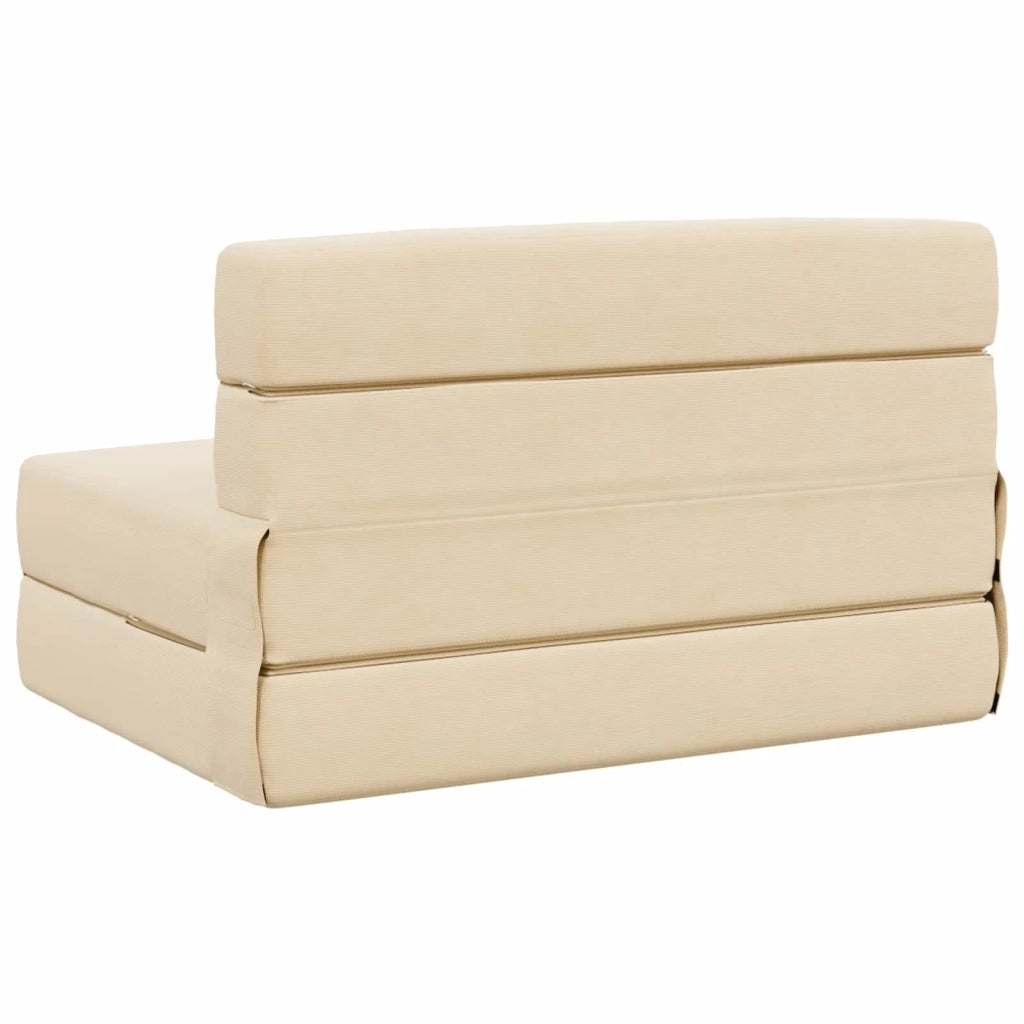 Divano Letto Pieghevole Crema 100 x 80 x 60 cm Tessuto 900116