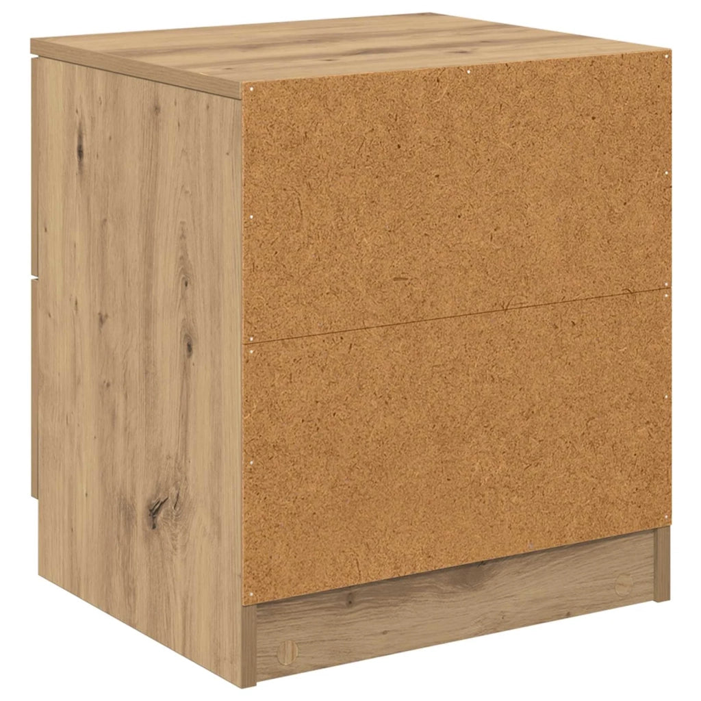 Set di 2 Comodini | Armadio da Notte | Mobiletto da notte Rovere artigianale 45 x 39 x 50cm