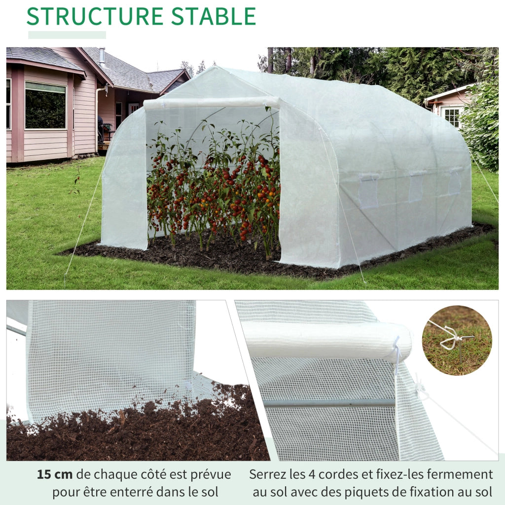 Serra da giardino ¨C zephmum ¨C Acero galvanizzato, bache PE, 4.5x3x2 m, 13.35 m2