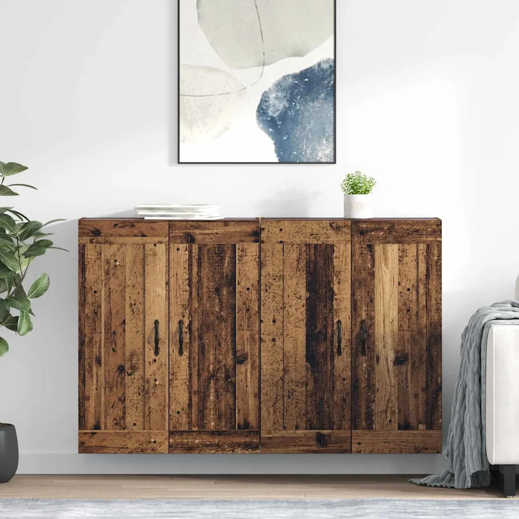 Mobile a muro 2 pcs Legno vecchio 69,5 x 34 x 90 cm 3415558