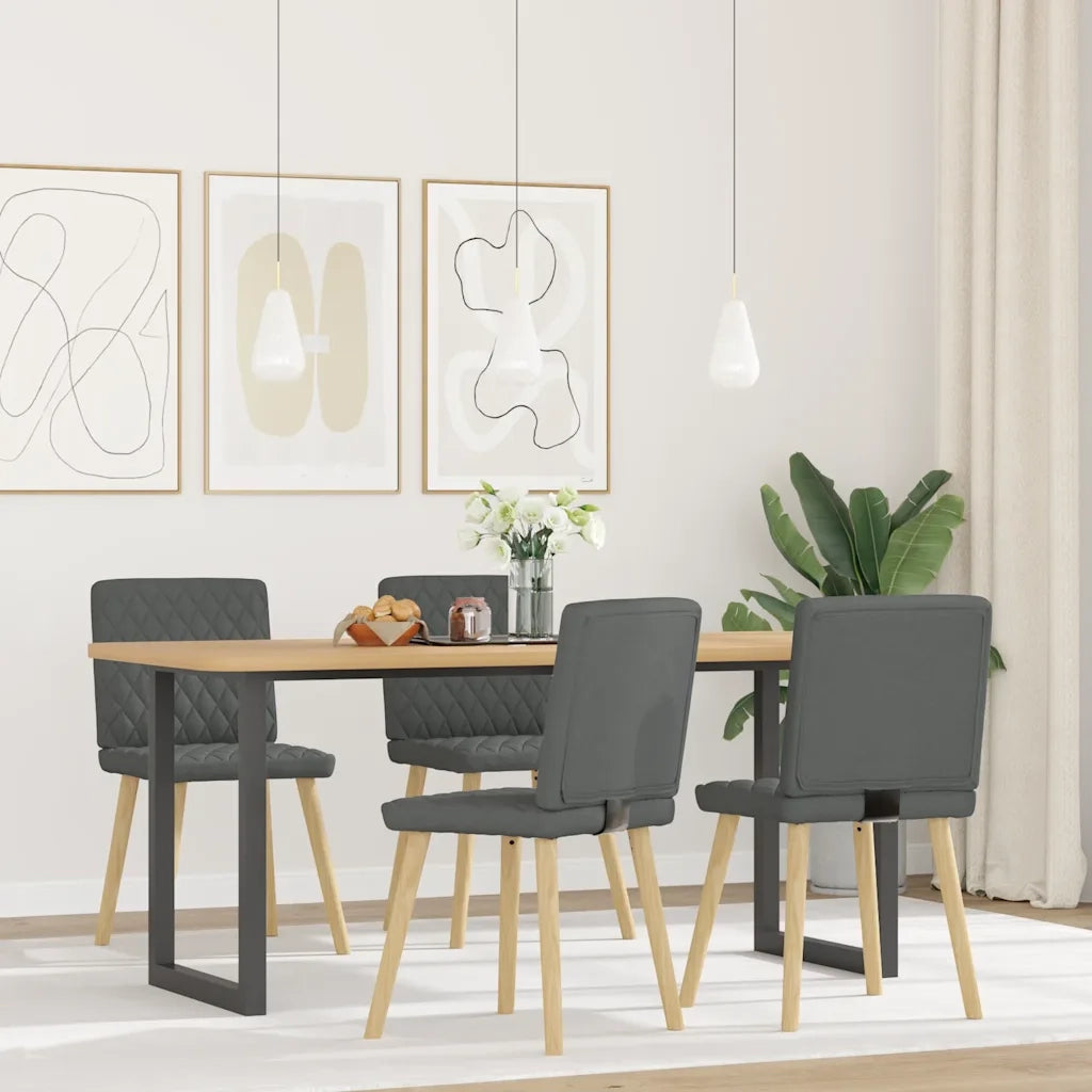Sedie da Pranzo 4 pz Grigio Scuro in Tessuto