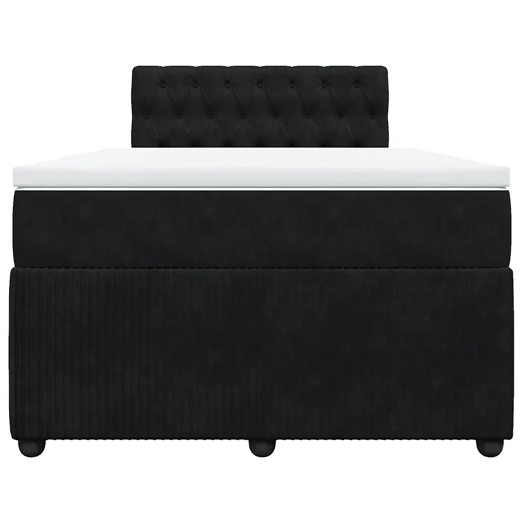 Giroletto a Molle con Materasso Nero 120x200 cm in Velluto 3290018