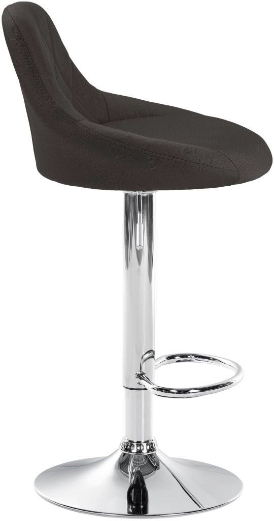 Sgabello bar LAZIO in tessuto grigio scuro,cromo