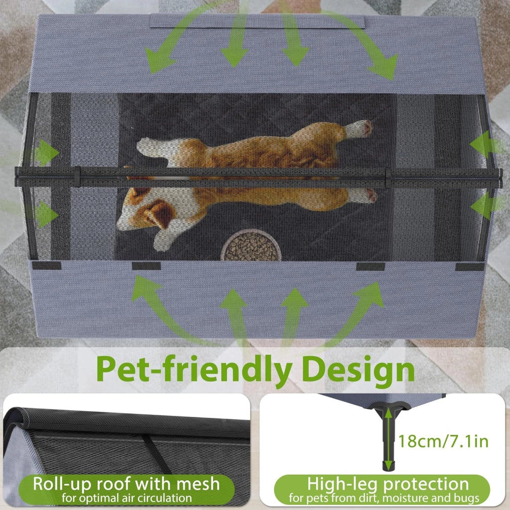 Cuccia per cani in materiale Oxford e rete traspirante 2 in 1, per cani e gatti, 109,5 x 74,5 x 93 cm