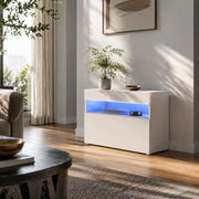 TV Cabinet With LED Lights White 60x35x40 Cm