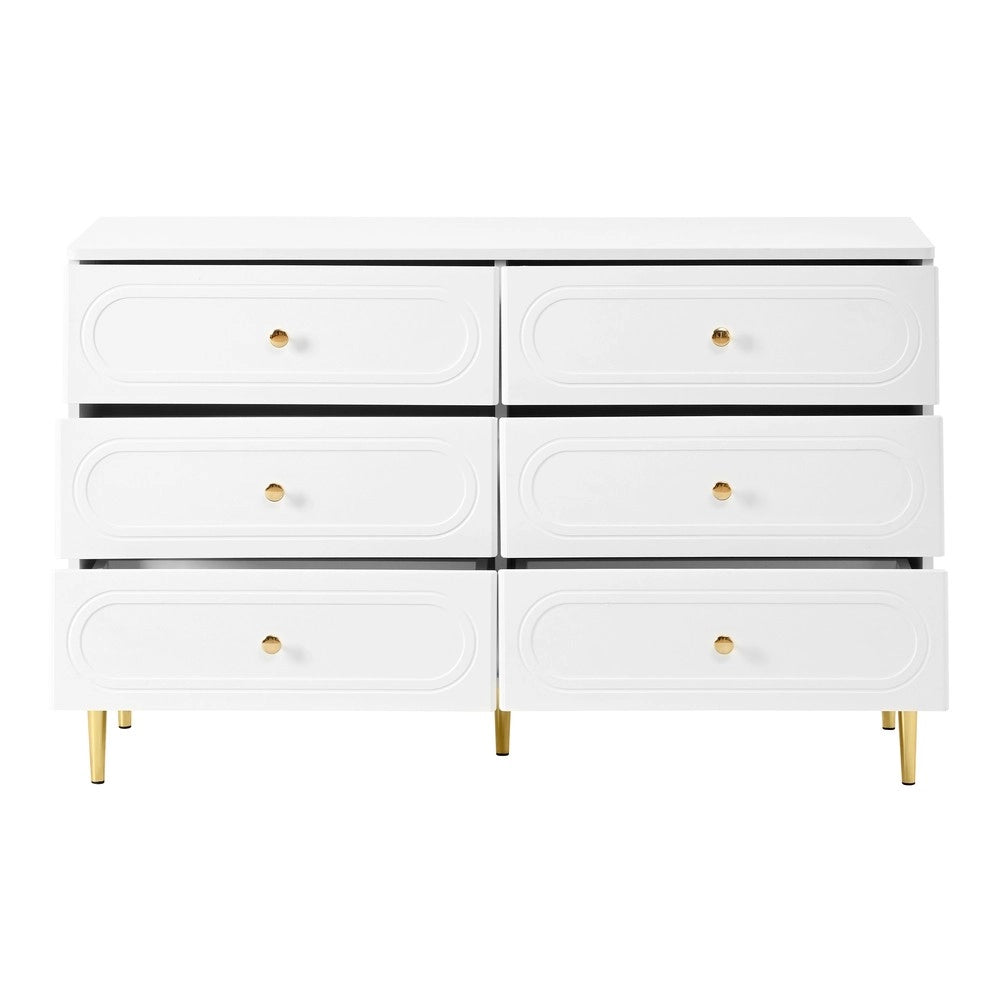 Credenza con 6 Cassetti ¨C MINIMAL ¨C Bianco, Metallo, Moderno, Soggiorno