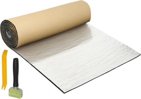 Matte isolante per auto Allecto plus - 394mil 10 mm - 6,46 piedi quadrati - Foglio di alluminio e schiuma - Materiale termo-schermante - Incluso strumento di rimozione a rullo - 60 x 90 cm