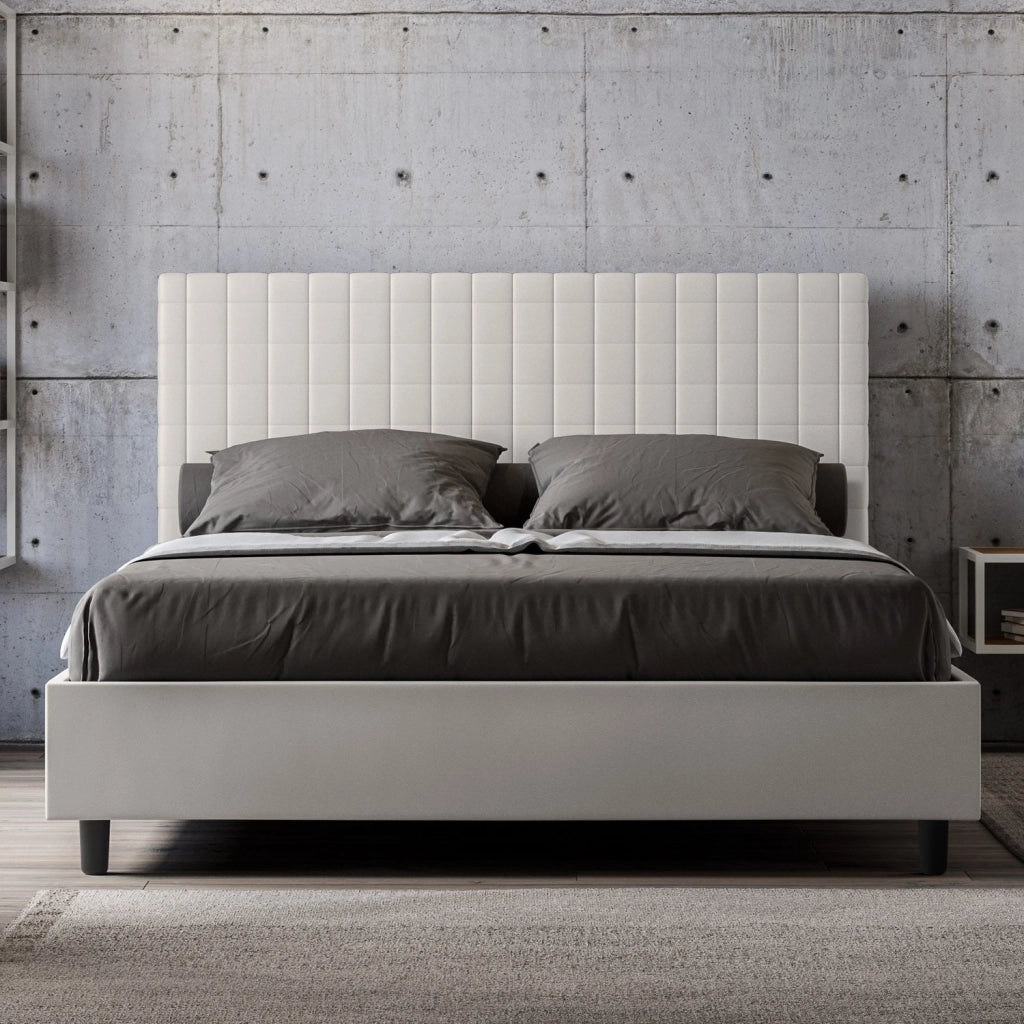 Letto Matrimoniale Extra Large 200x210 cm con Rete Sunny Bianco