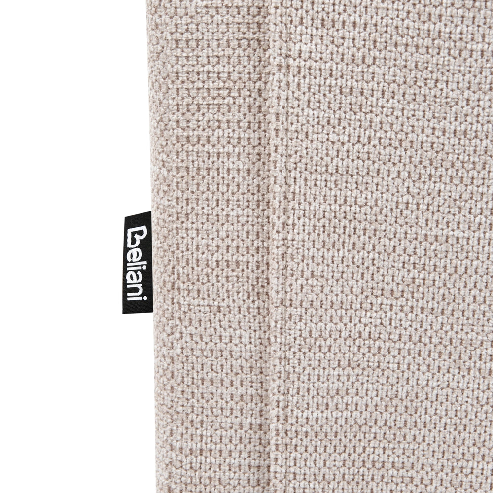 Poltrona reclinabile in tessuto beige con schienale regolabile e poggiapiedi estraibile in stile vintage