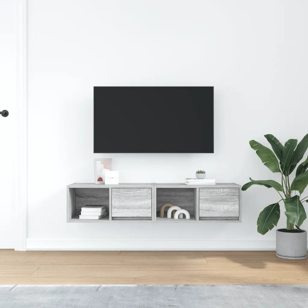 Mobili TV 2pz Grigio Sonoma 60x31x25,5 cm Legno Multistrato 861447
