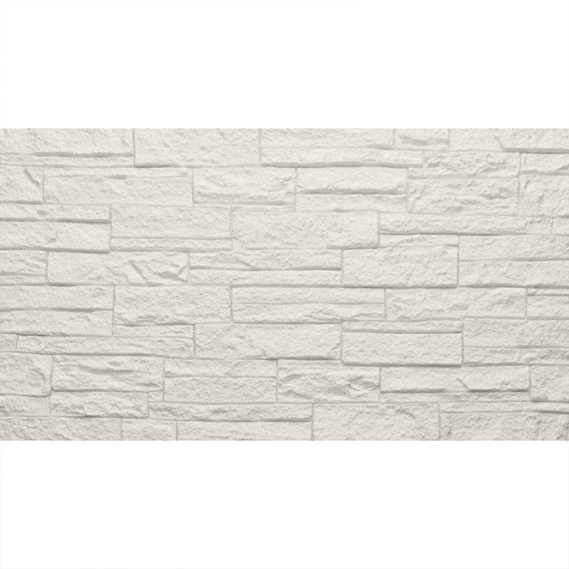 Pannello decorativo effetto pietra mattoni 3D set 12 pz 8,6 mt2 rivestimento murale in PU 120 x 60 x 2,5 Quarzite Bianco