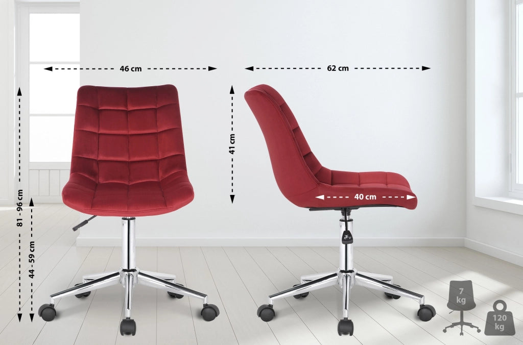 Sedia da ufficio Medford in velluto rosso
