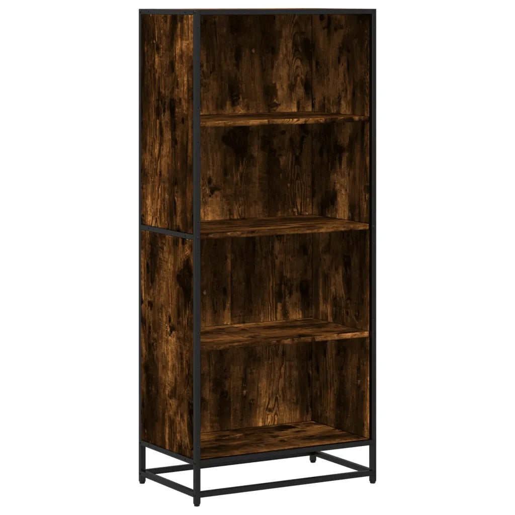 Libreria-Scaffale per Libri-Mobile di Stoccaggio Rovere Fumo 60x35x139 cm in Truciolato