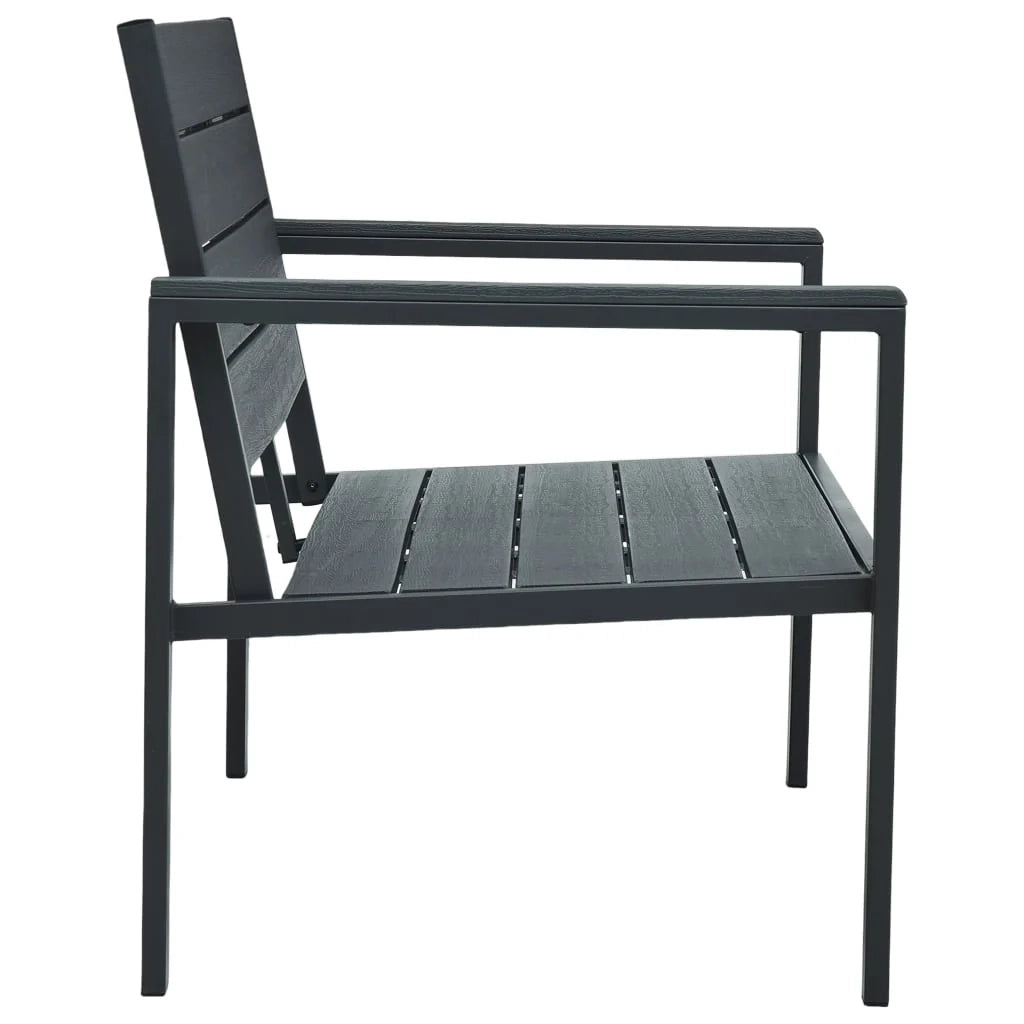Panca da giardino mobili da esterno terrazza 120 cm HDPE grigio effetto legno 02_0011205