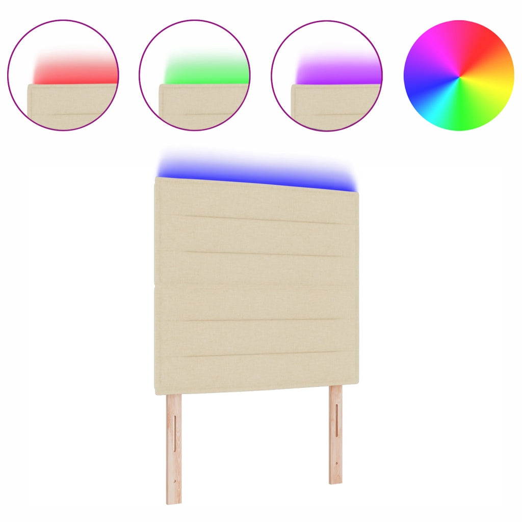 Testiera LED Design Lines Panna 100 cm Tessuto