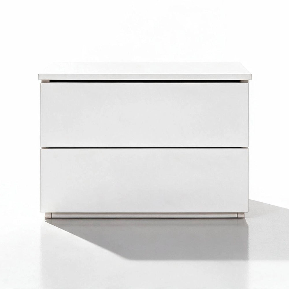 Comodino 2 cassetti bianco Manitoba