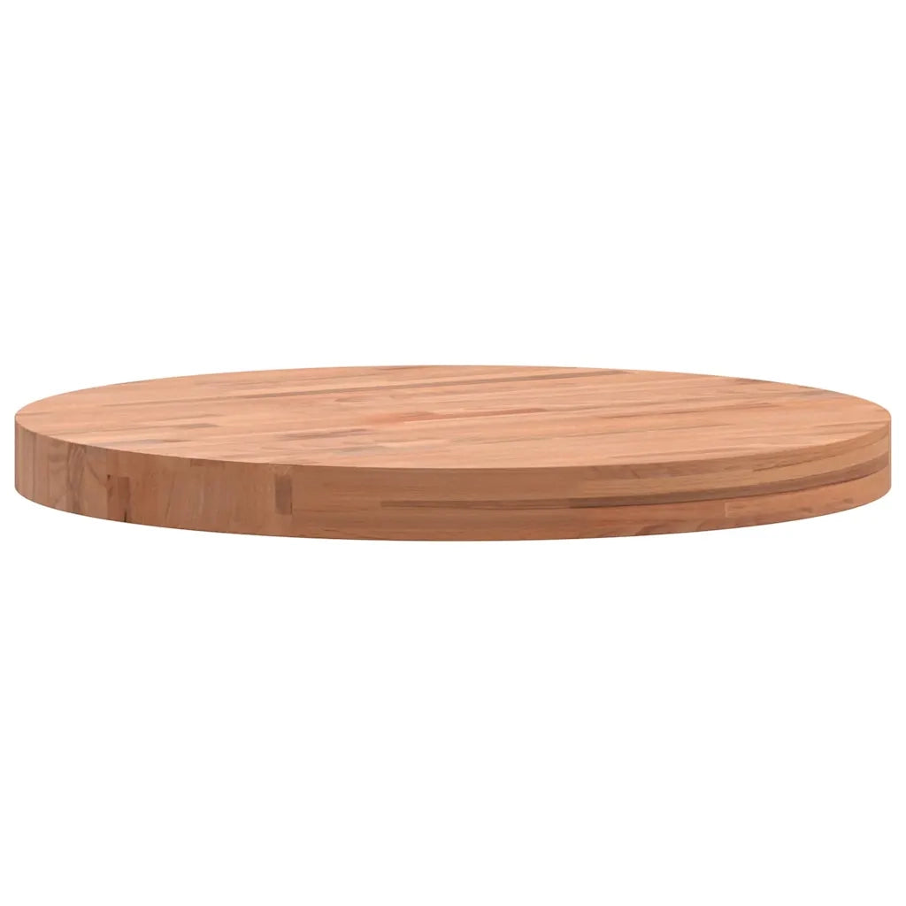 Piano per Tavolo | Superficie Tavolo | Piano Scrivania ?50x4 cm Rotondo in Legno Massello di Faggio