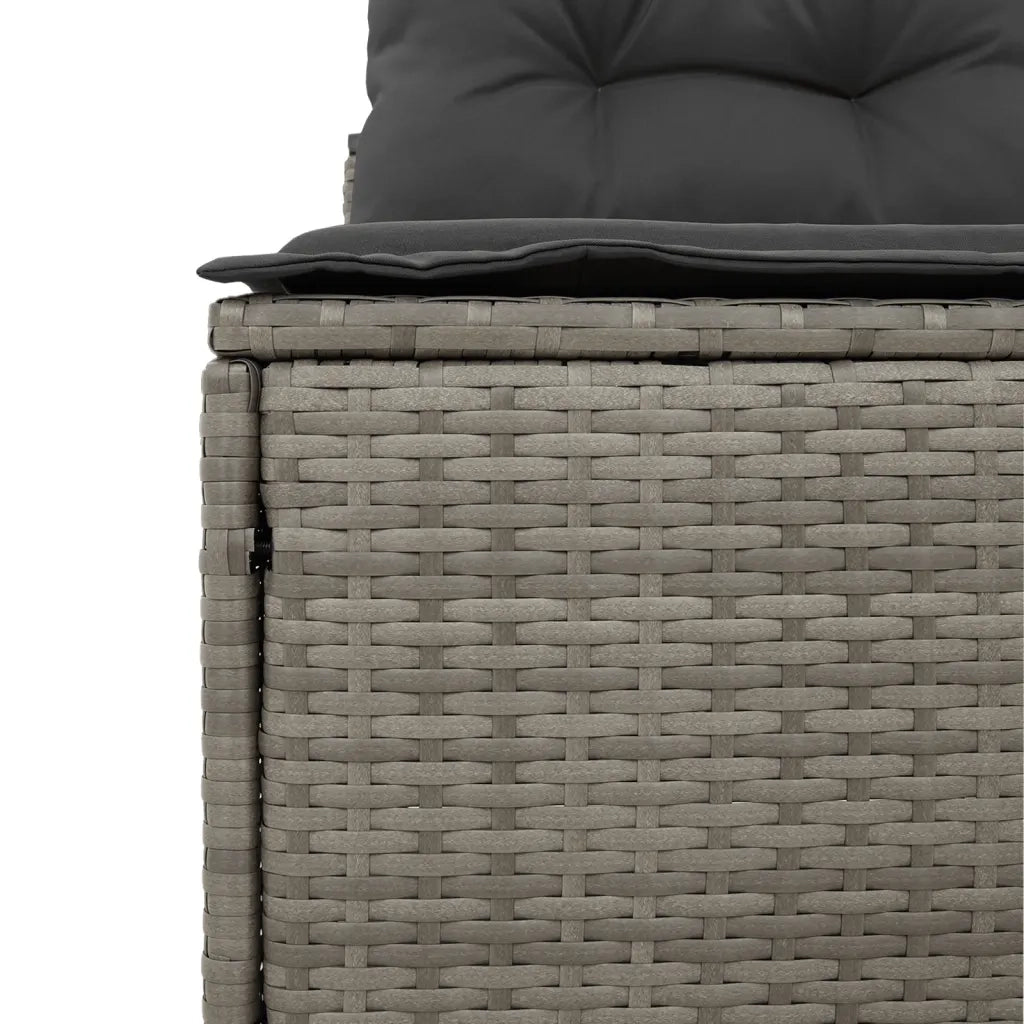 Divani Giardino Senza Braccioli con Cuscini 2 Grigi Polyrattan 365833