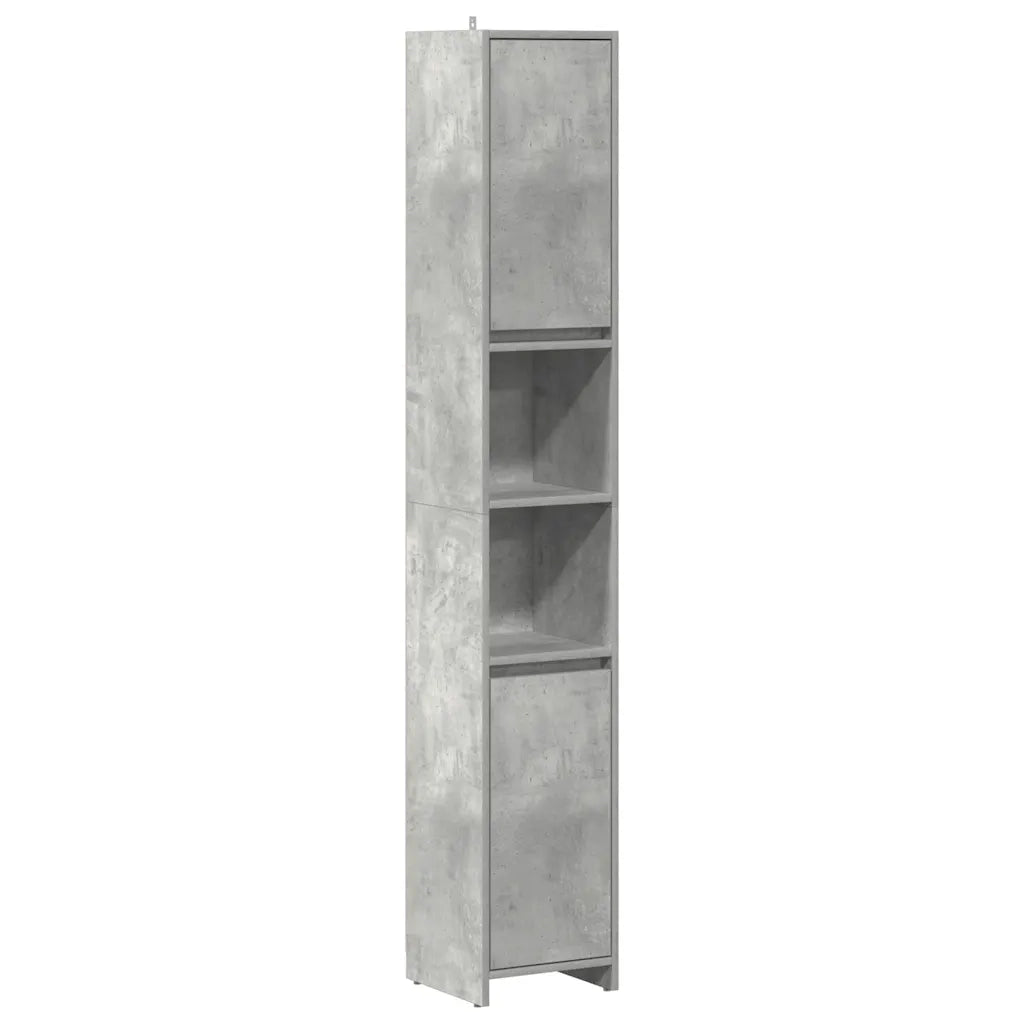 Set Mobili da Bagno 4 pz Grigio Cemento in Legno Multistrato 3324849