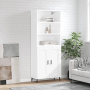 Credenza-Buffet-Armadio da cucina Bianca 69,5x34x180 cm in Legno Multistrato 405165
