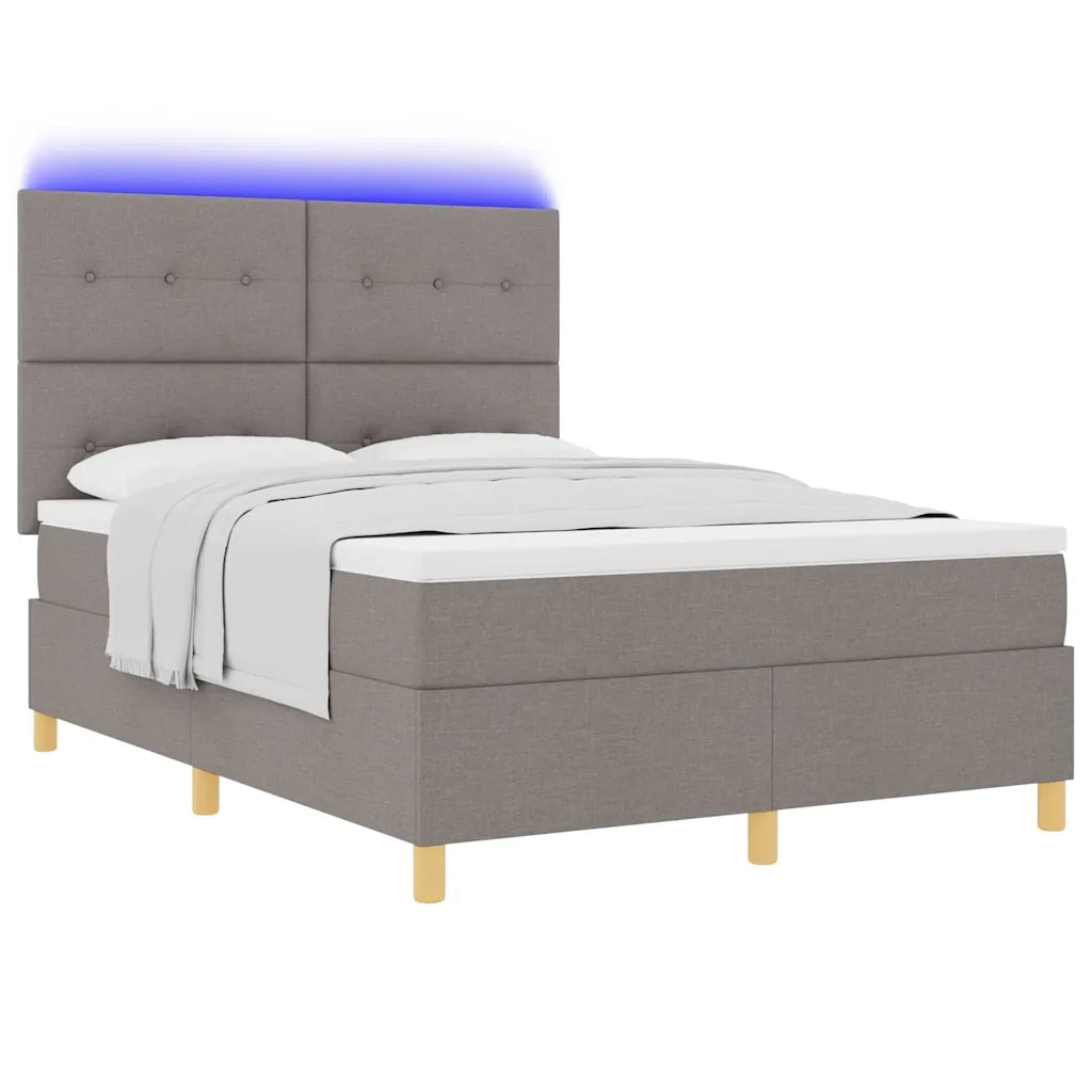 Letto a Sorgente LED con materasso Talpa 140 x 200 cm Tessuto