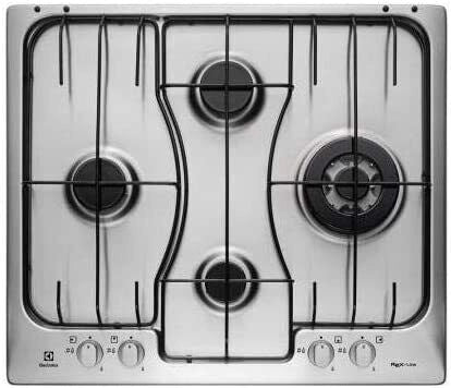 Electrolux RGG6243LOX Piano Cottura a Gas 4 Fuochi CrossCook Bruciatore Tripla Corona 60 cm Acciaio Inox