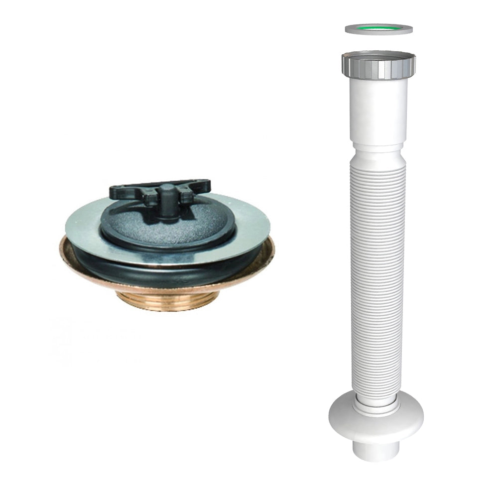 Kit di scarico per lavatoio in ceramica con sifone e piletta in ottone