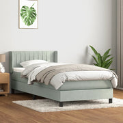 vidaXL Giroletto a Molle con Materasso Grigio Chiaro 80x210 cm Velluto